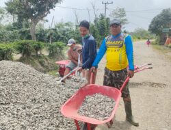 Pekerjaan Fisik Jalan Rabat Beton di Desa Warung Pojok Kepahiang Sudah Terealisasi 80 Persen